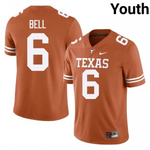 Dia Bell #6 Longhorns Orange Youth Embroidery Jersey | Iconic College Football Merchandise Qs67iQ87