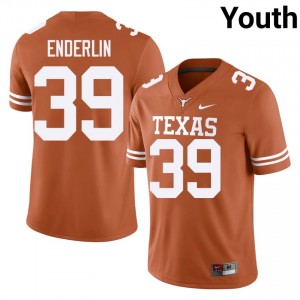 Evan Enderlin #39 Texas Longhorns Orange Youth Embroidery Jersey | Pro Cut NCAA Football Uniform 428Qr262
