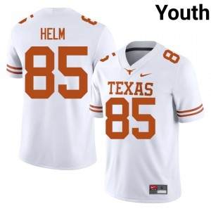 Gunnar Helm #85 UT Longhorns White Youth Stitched Jersey | Alumni High School Football Gear c1365N77