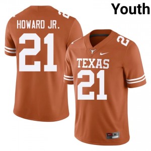 Hayward Howard Jr. #21 Texas Longhorns Orange Youth Embroidery Jersey | Licensed University Football Apparel A85qtr94