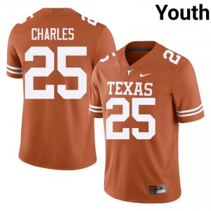 Jamaal Charles #25 UT Longhorns Orange Youth Embroidery Jersey | Limited University Football Edition 4uF62527