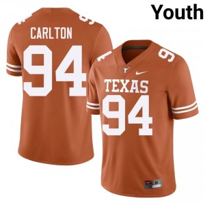 Jamarion Carlton #94 Longhorns Orange Youth Embroidery Jersey | Standout University Football Merch QN8QC677