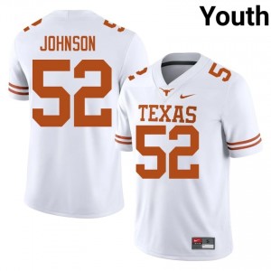 James Johnson #52 UT Longhorns White Youth Stitched Jersey | Replica College Football Uniform U43nMA30