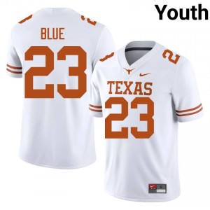 Jaydon Blue #23 Texas Longhorns White Youth Stitched Jersey | Gameday College Football Gear KGY34887