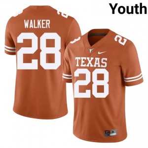 Jett Walker #28 UT Longhorns Orange Youth Embroidery Jersey | Replica College Football Edition 5mPo3d88