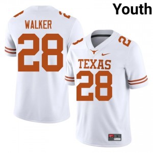 Jett Walker #28 Longhorns White Youth Stitched Jersey | 2026 Season NCAA Football Apparel L8LX3p77