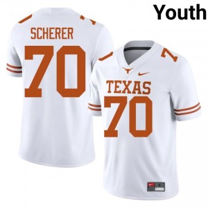 Kaden Scherer #70 Horns White Youth Stitched Jersey | Fresh University Football Merch qc28po45
