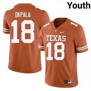 Kosi Okpala #18 Texas Longhorns Orange Youth Embroidery Jersey | Gameday College Football Wear 7aT7Qu38