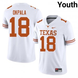 Kosi Okpala #18 UT Longhorns White Youth Stitched Jersey | Premium NCAA Football Merchandise 4g1QOe31