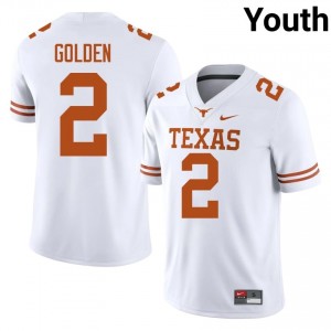 Matthew Golden #2 UT Longhorns White Youth Stitched Jersey | Premium NCAA Football Uniform S50DF237