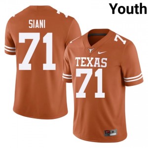 Melvin Siani #71 Horns Orange Youth Embroidery Jersey | 2026 Season NCAA Football Edition 461D0X13