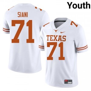 Melvin Siani #71 Texas Athletics White Youth Stitched Jersey | Authenticity High School Football Apparel 7SLIW094