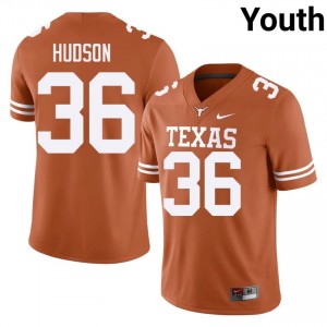 Nick Hudson #36 Texas Longhorns Orange Youth Embroidery Jersey | Fresh University Football Merchandise 0574EX87