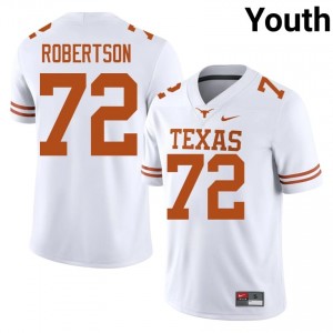 Nicolas Robertson #72 UT Longhorns White Youth Stitched Jersey | Limited University Football Merchandise 3225t194