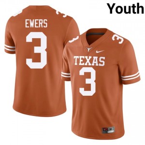 Quinn Ewers #3 Texas Athletics Orange Youth Embroidery Jersey | Authenticity High School Football Gear 4Pr82c88