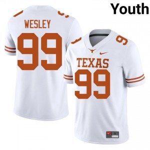 Richard Wesley #99 Texas Longhorns White Youth Stitched Jersey | Premium NCAA Football Merch 1R60Xb10