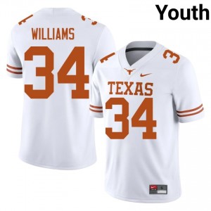 Ricky Williams #34 Texas Longhorns White Youth Stitched Jersey | Licensed University Football Edition 35007431