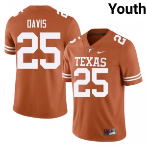 Toray Davis #25 Horns Orange Youth Embroidery Jersey | Authentic High School Football Gear od1g6838