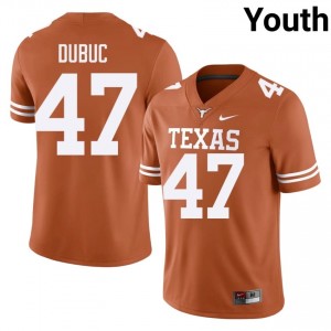 Trey Dubuc #47 UT Longhorns Orange Youth Embroidery Jersey | Elite High School Football Uniform T3k87M31