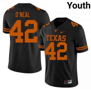 Trott O'Neal #42 Texas Longhorns Black Youth Stitch Jersey | Timeless SEC Football Apparel qiFS0817