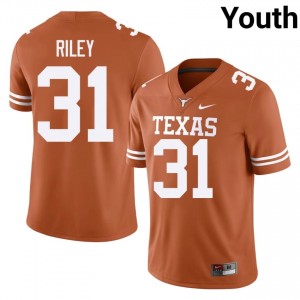 Yaheim Riley #31 Texas Horns Orange Youth Embroidery Jersey | Fresh University Football Wear hp174W50