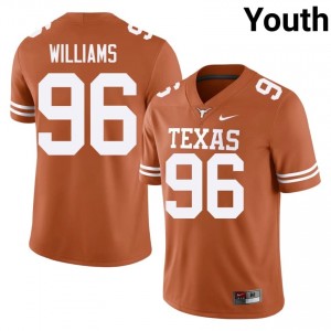 Zion Williams #96 Texas Longhorns Orange Youth Embroidery Jersey | Genuine NCAA Football Gear E16M0f35